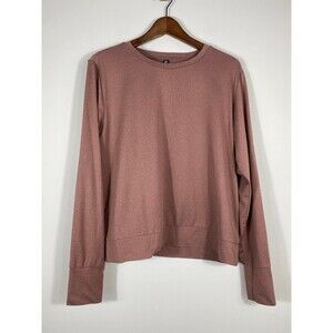 Lukka Lux Long Sleeve Crewneck Top – Mauve Pink Size L